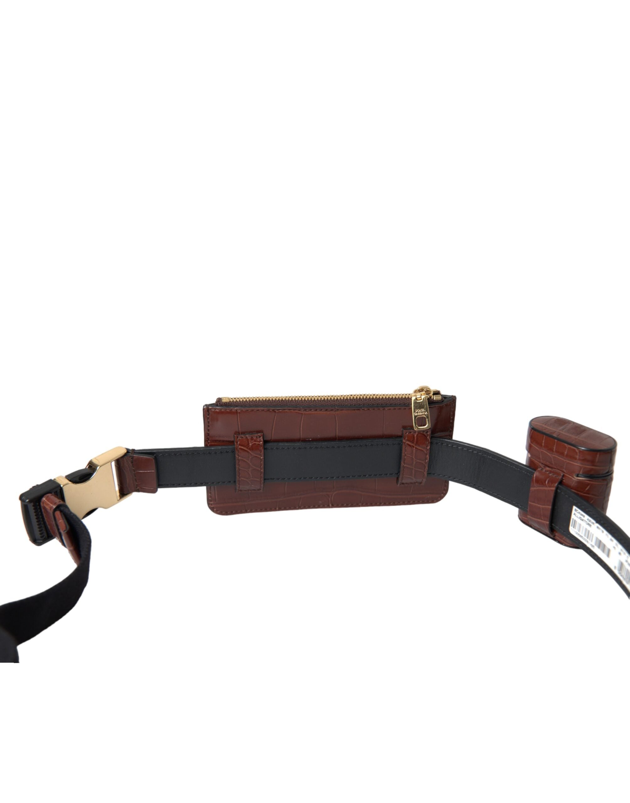 Dolce & Gabbana Bruin Alligatorleren Airpods Etui Portemonnee