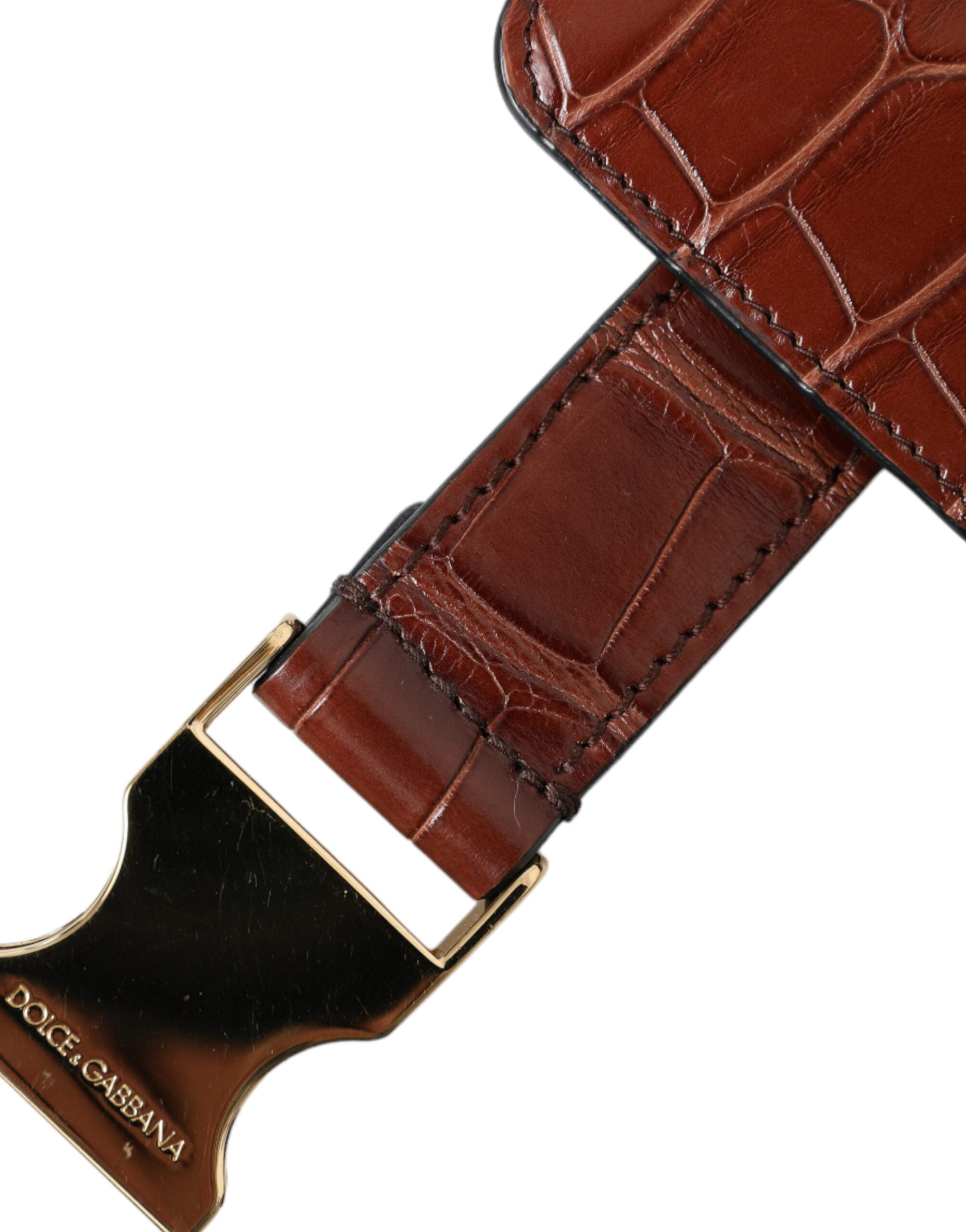 Dolce & Gabbana Bruin Alligatorleren Airpods Etui Portemonnee