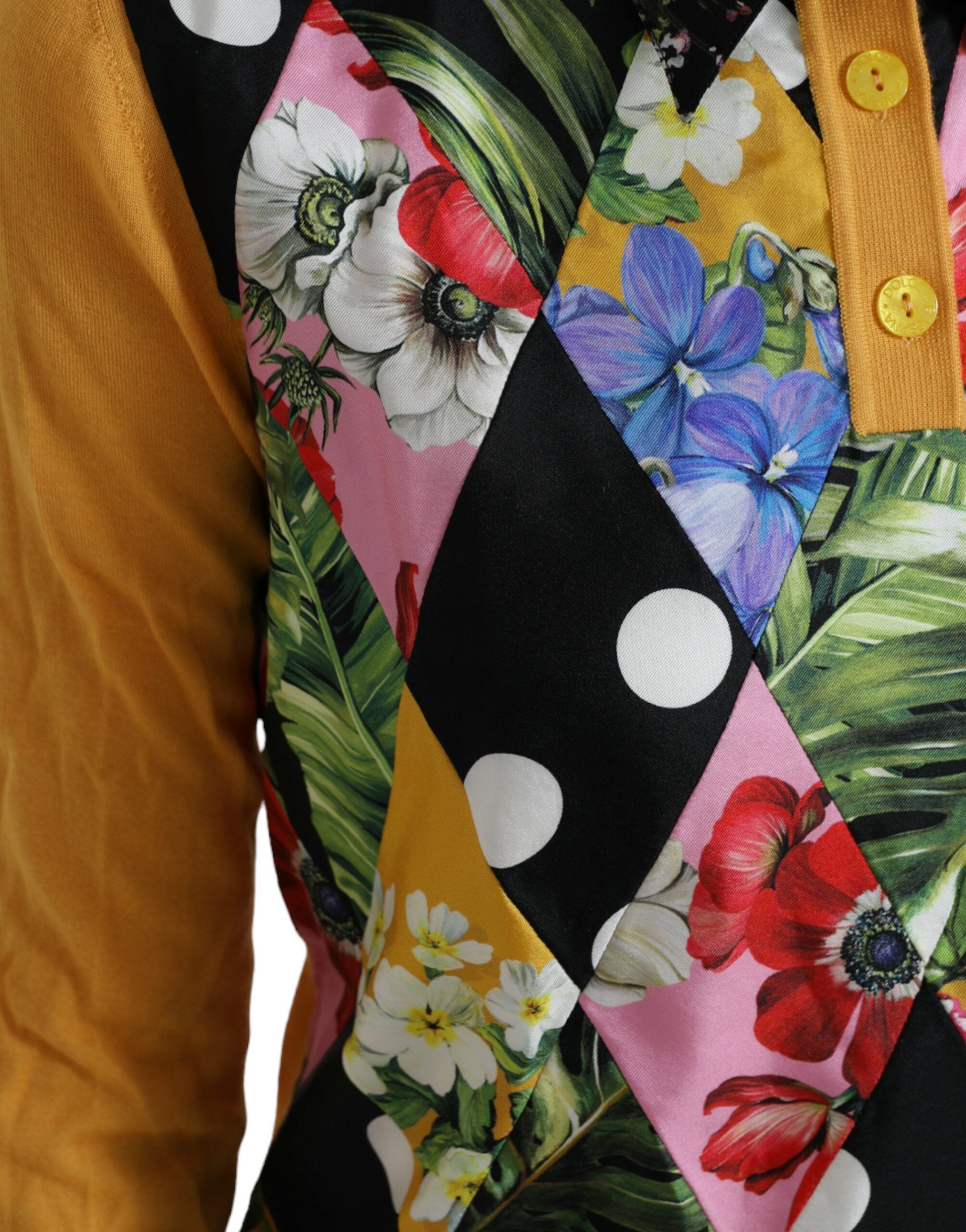 Dolce & Gabbana Multicolor Patchwork Kaschmir-Henley-Pullover