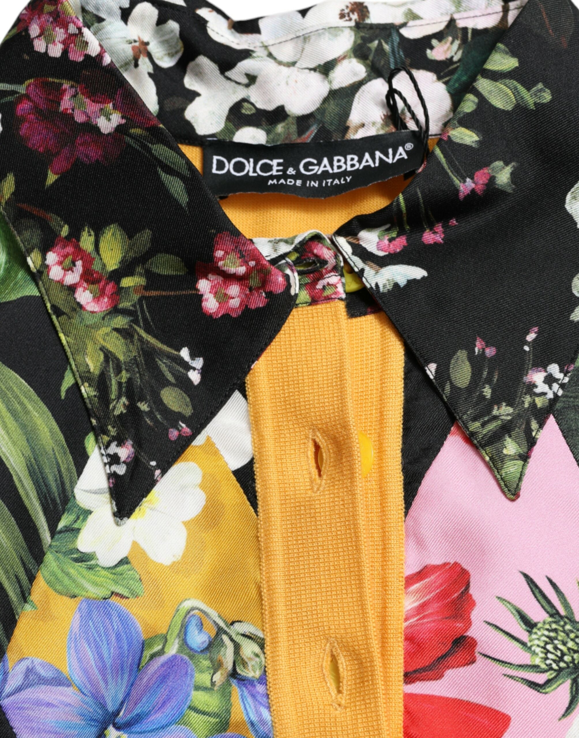 Dolce & Gabbana Multicolor Patchwork Kaschmir-Henley-Pullover