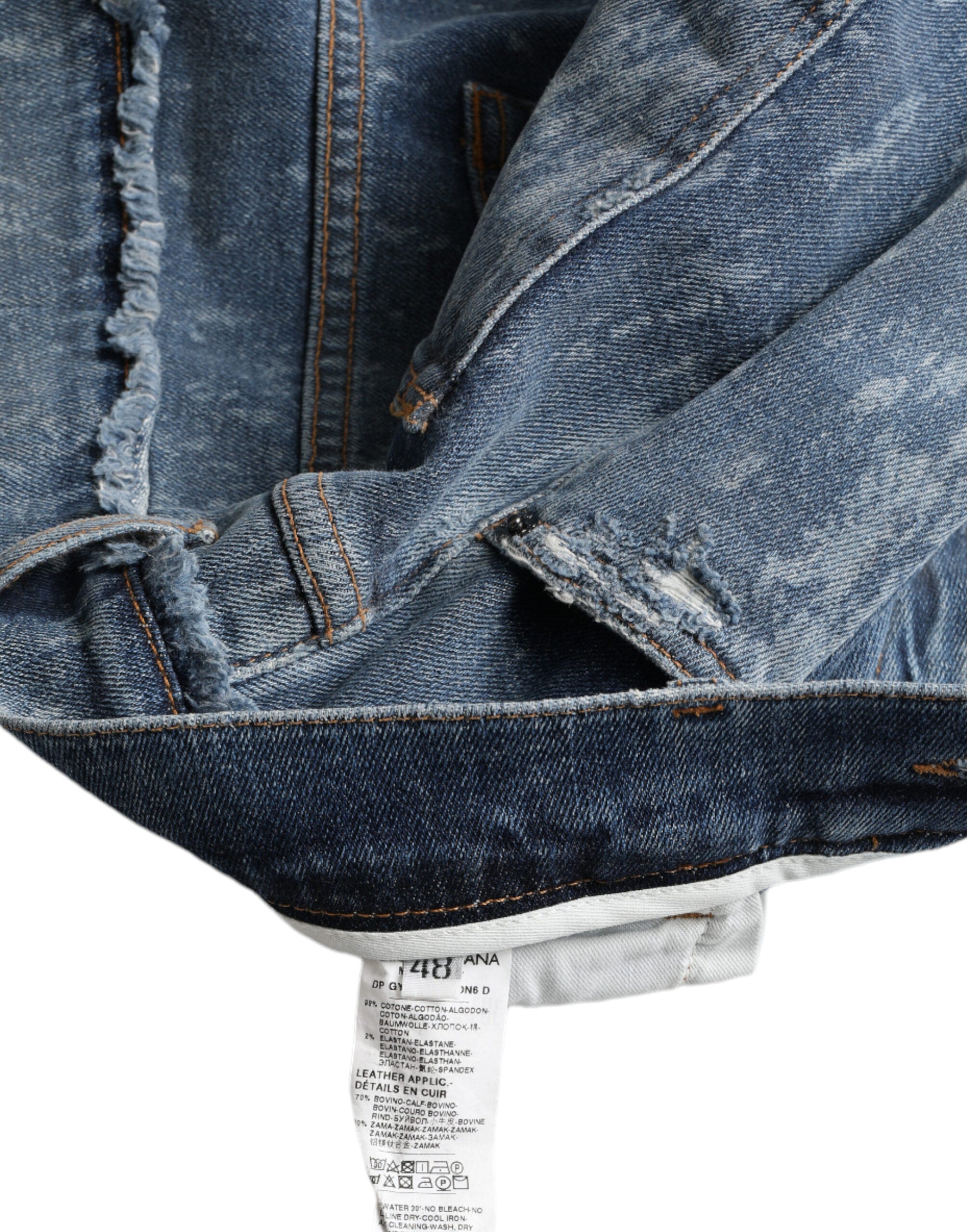 Dolce & Gabbana Blaue Washed Skinny Jeans aus Baumwoll-Stretch-Denim