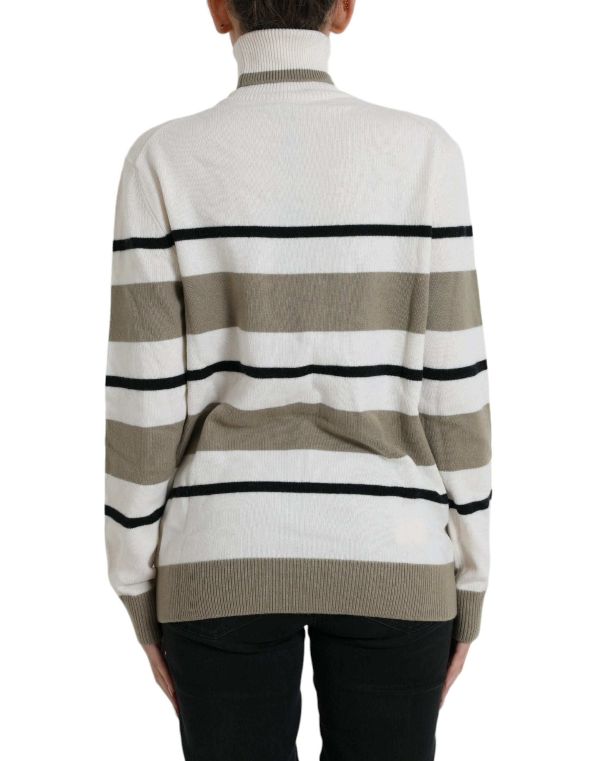 Dolce & Gabbana Pullover aus Wolle mit mehrfarbigen Streifen und Logo