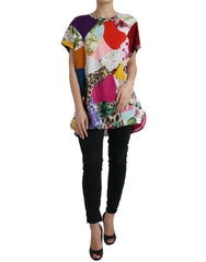 Dolce & Gabbana Multicolor Patchwork Katoen Zijde Blouse Top
