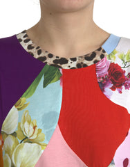 Dolce & Gabbana Multicolor Patchwork Katoen Zijde Blouse Top