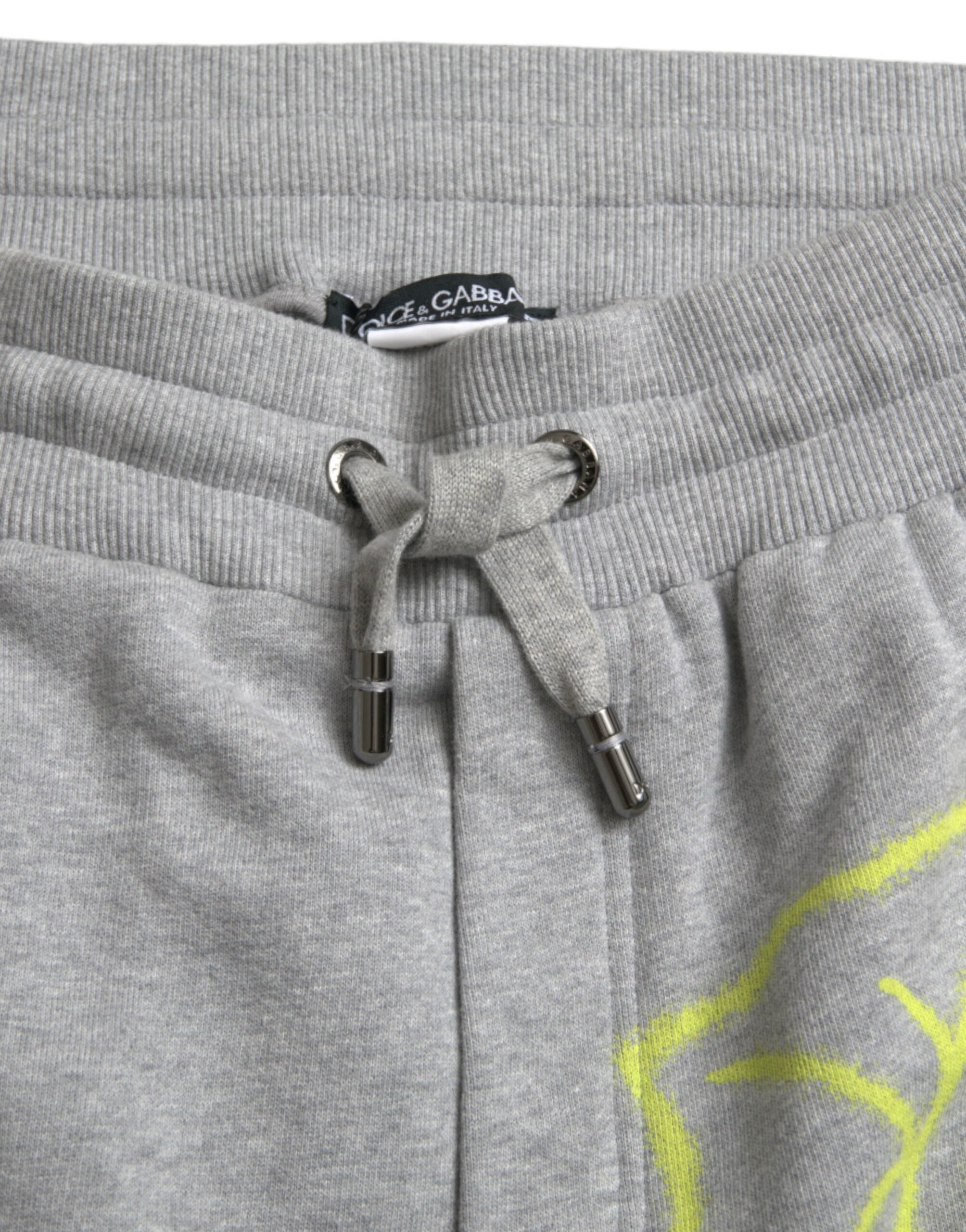 Dolce & Gabbana Graue Baumwoll-Graffiti-Jogginghose