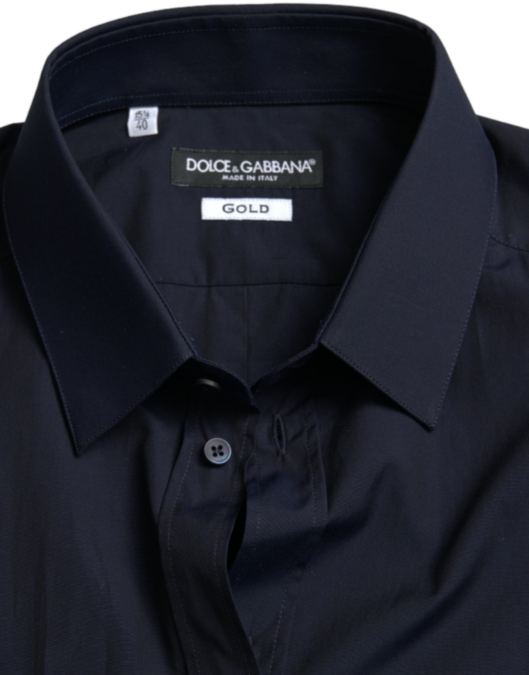 Dolce & Gabbana Navy Slim Fit Formales GOLD Hemd