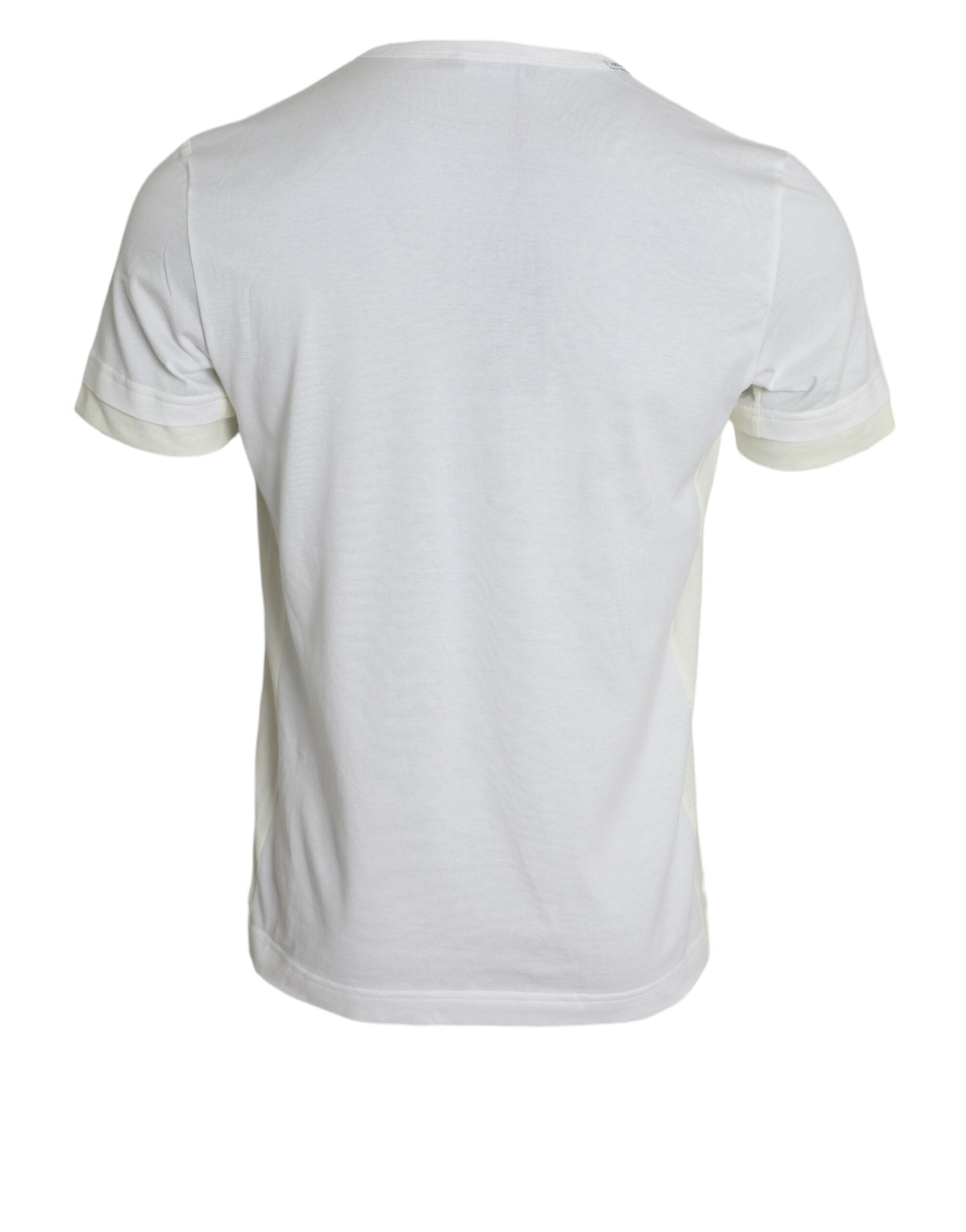 Dolce & Gabbana Weißes Baumwoll-T-Shirt mit kurzen Ärmeln und Brusttasche