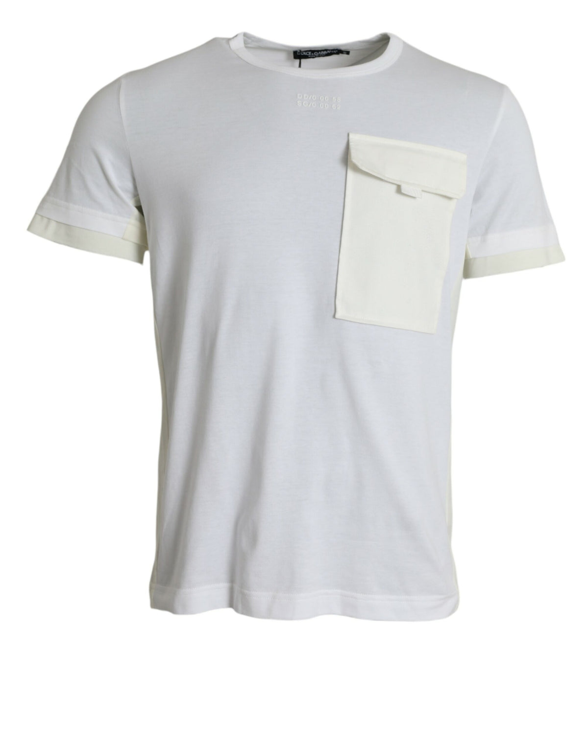 Dolce & Gabbana Weißes Baumwoll-T-Shirt mit kurzen Ärmeln und Brusttasche