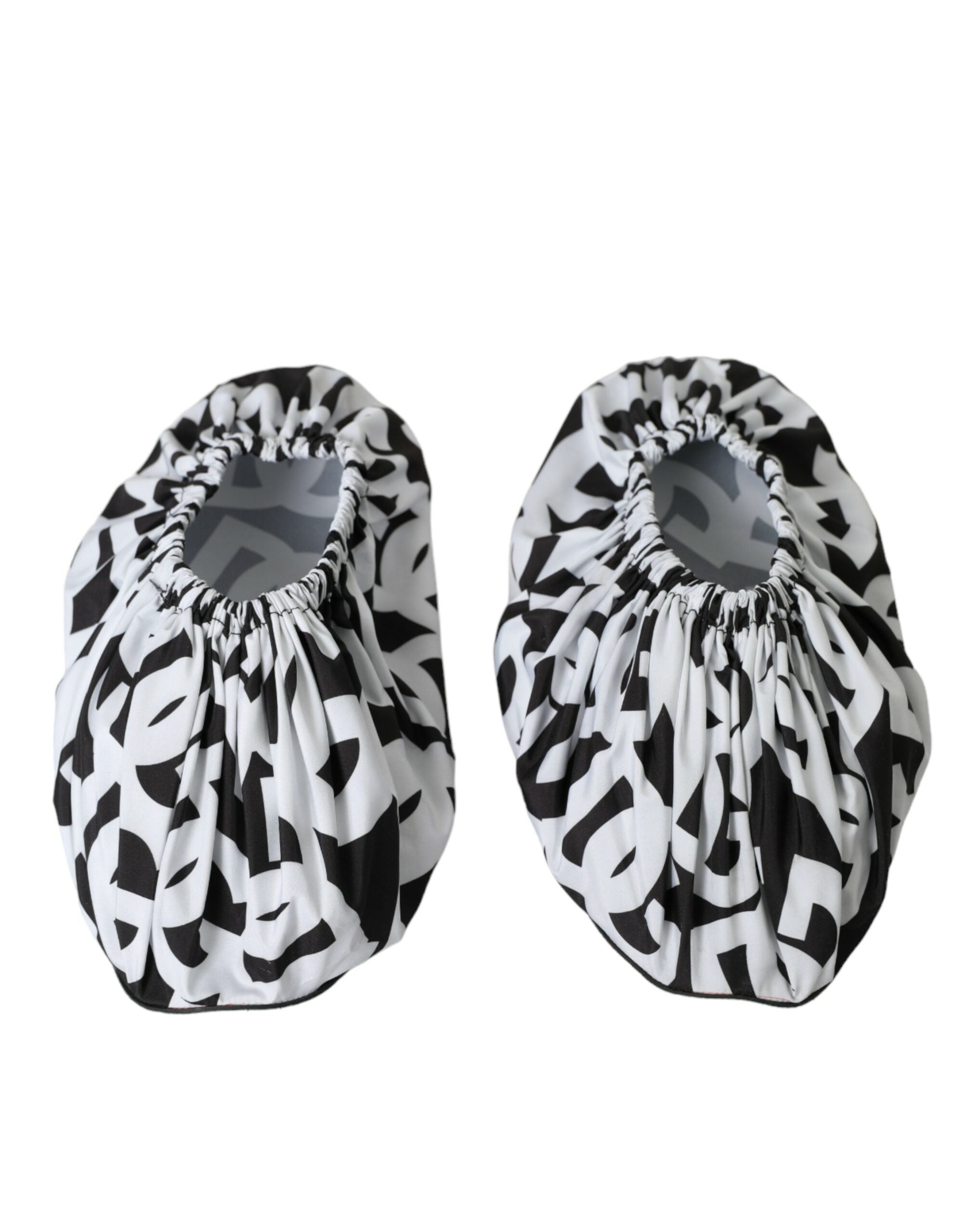 Dolce & Gabbana Weiße Nylon Slipper mit Logo-Print