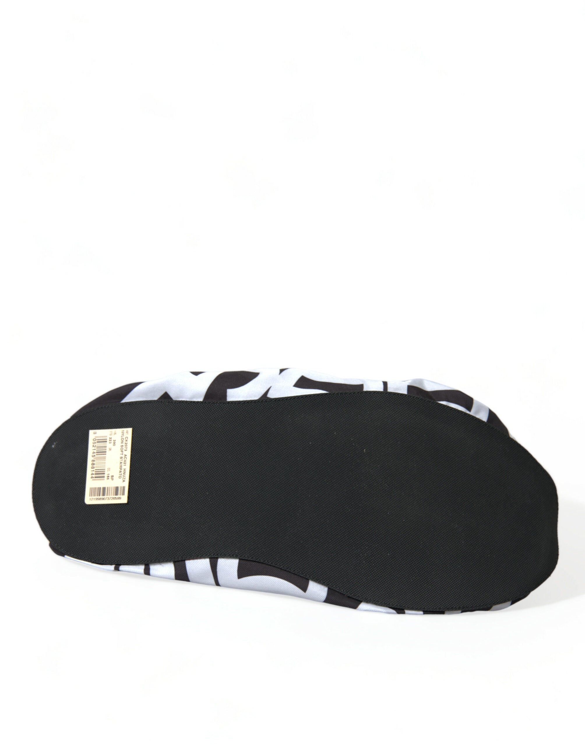 Dolce & Gabbana Weiße Nylon Slipper mit Logo-Print