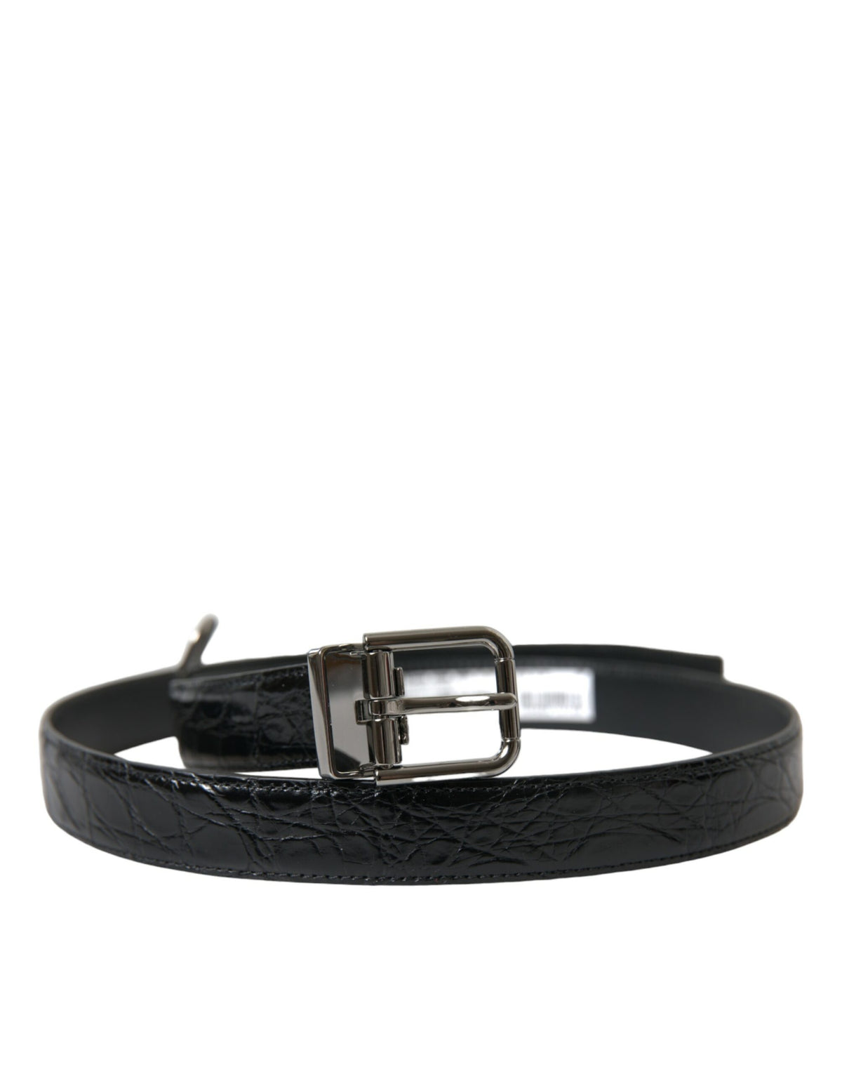 Dolce & Gabbana Gürtel aus schwarzem Leder mit silberner Metallschnalle