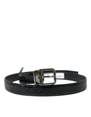 Dolce & Gabbana Gürtel aus schwarzem Leder mit silberner Metallschnalle