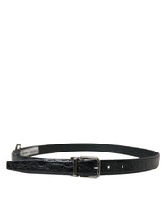 Dolce & Gabbana Gürtel aus schwarzem Leder mit silberner Metallschnalle