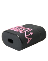 Dolce & Gabbana Zwart Roze Siliconen Hoesje voor Airpods met Logo in reliëf