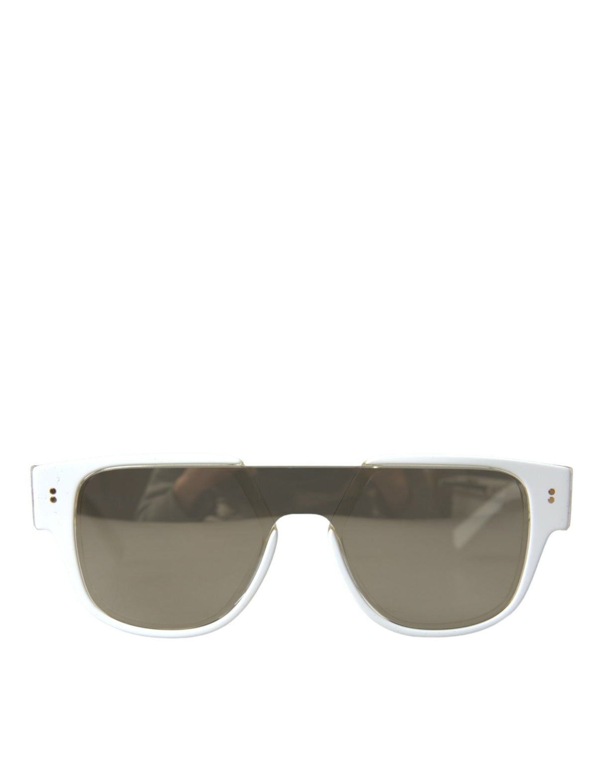 Dolce & Gabbana Weiße Acetat Sonnenbrille mit verspiegelten Gläsern DG4356