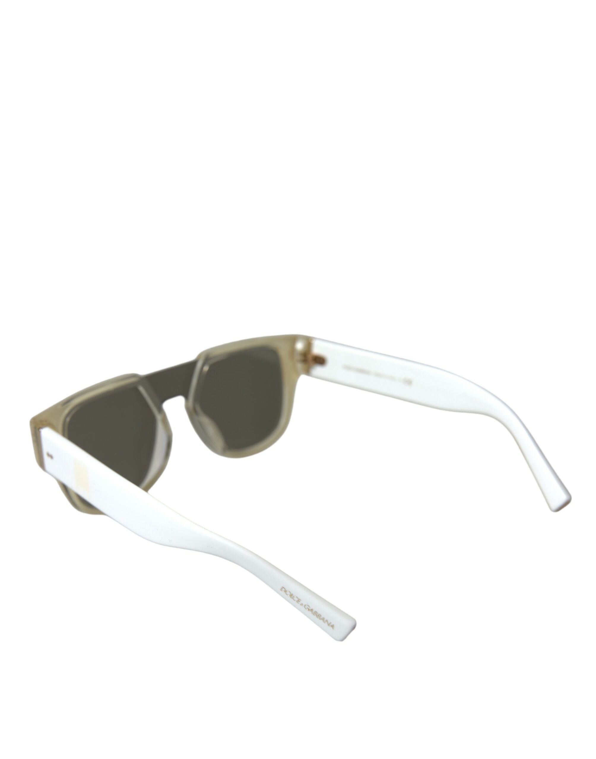 Dolce & Gabbana Weiße Acetat Sonnenbrille mit verspiegelten Gläsern DG4356