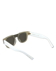 Dolce & Gabbana Weiße Acetat Sonnenbrille mit verspiegelten Gläsern DG4356