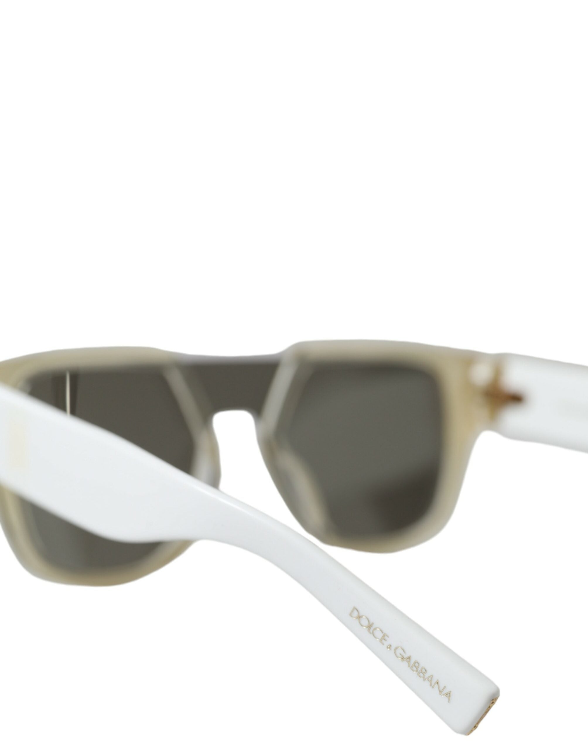 Dolce & Gabbana Weiße Acetat Sonnenbrille mit verspiegelten Gläsern DG4356