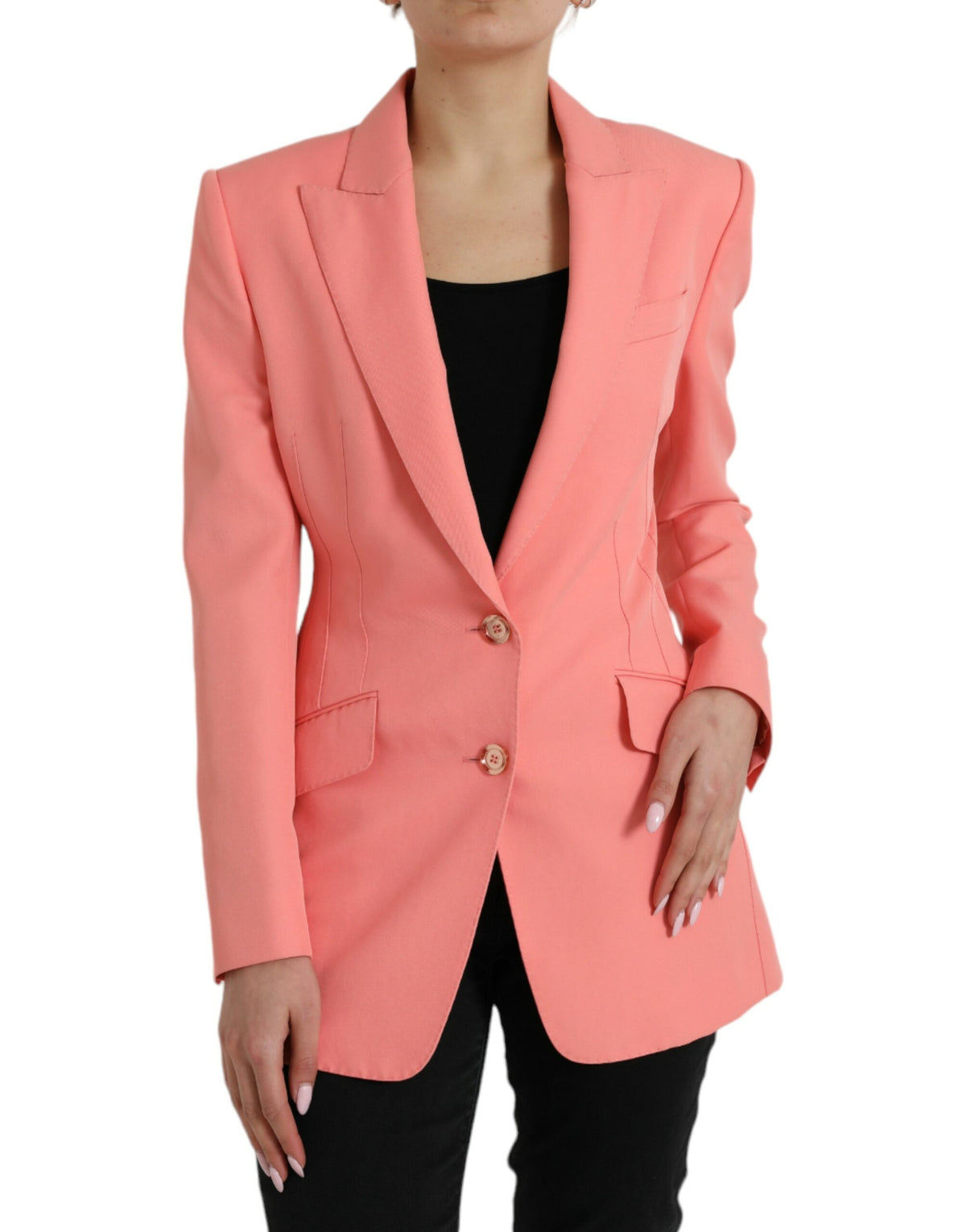 Dolce & Gabbana Roze Polyester Enkele Rijen Blazer Jasje