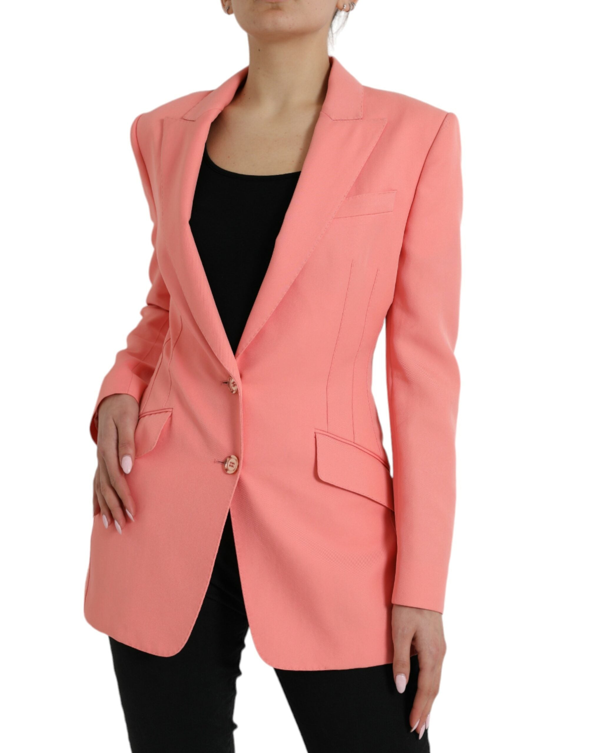 Dolce & Gabbana Roze Polyester Enkele Rijen Blazer Jasje