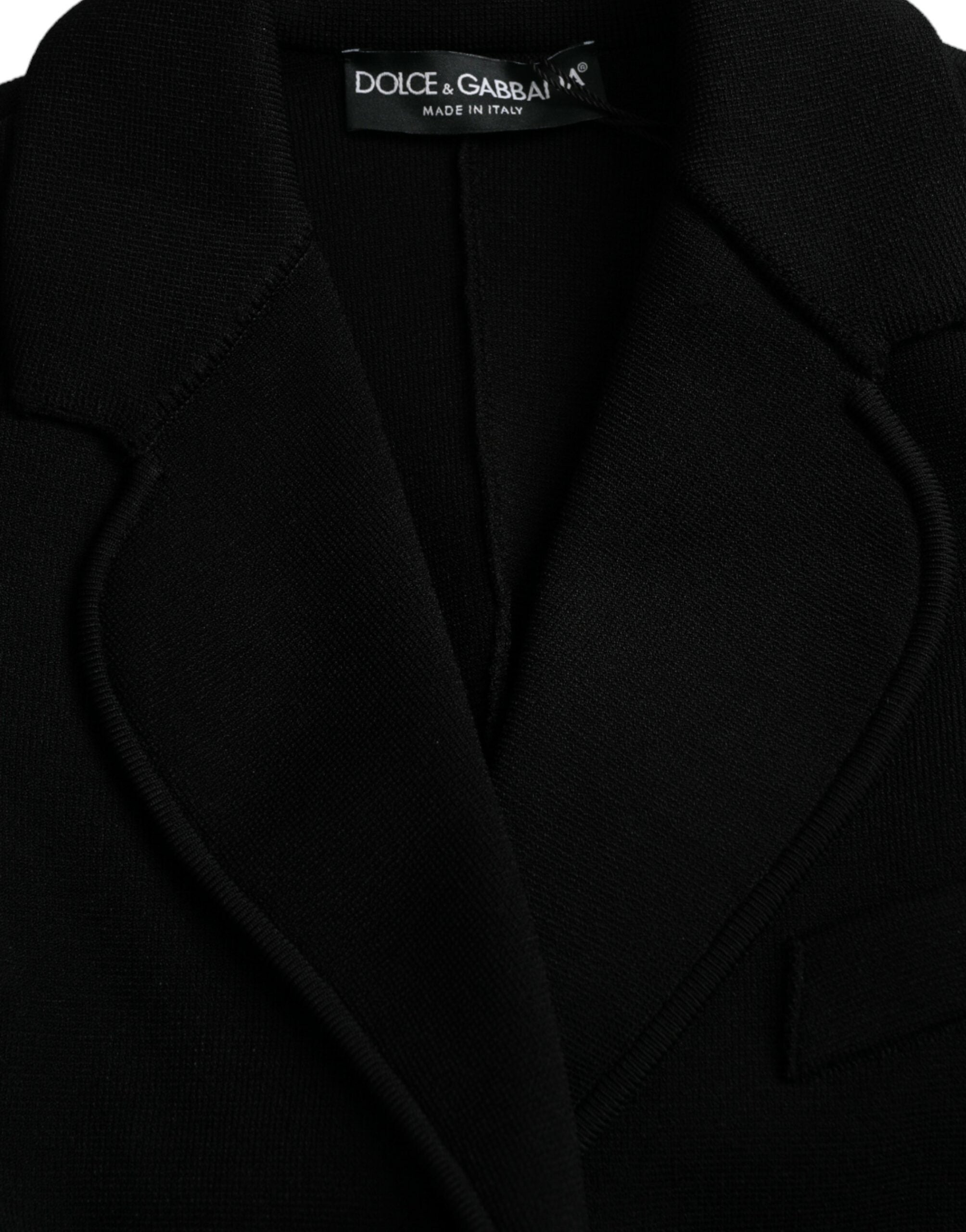 Dolce & Gabbana Zwarte Viscose Single Breasted Blazer Jas