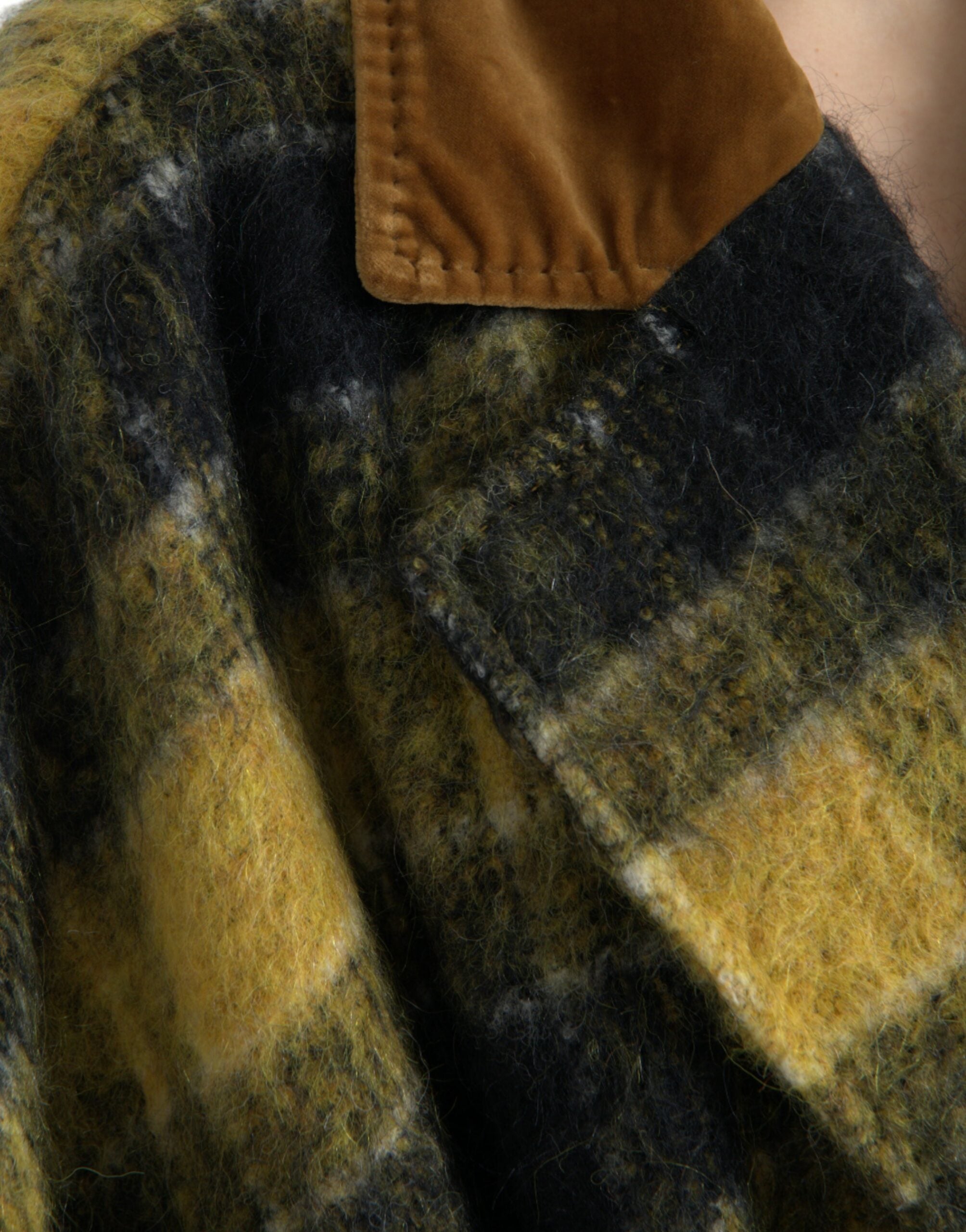 Dolce & Gabbana Gelb Karierte Langarm-Manteljacke