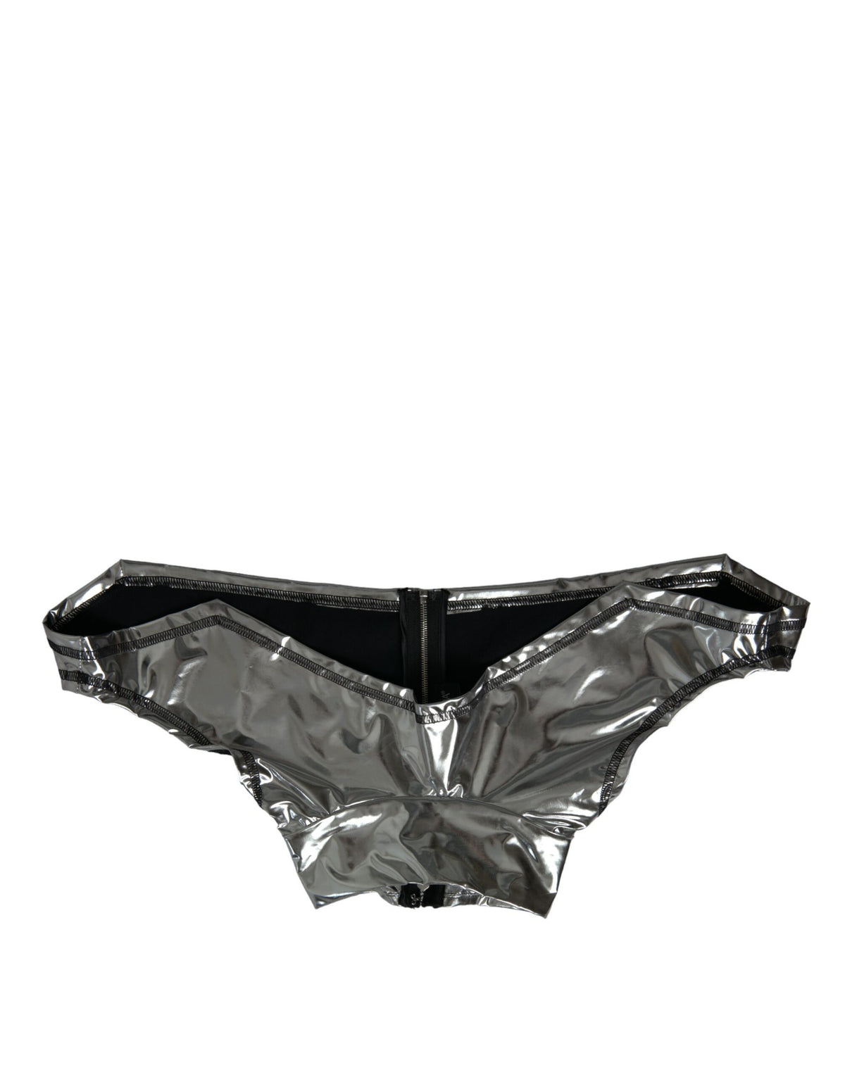 Dolce & Gabbana Silberfarbenes Stretch-Oberteil aus Polyester