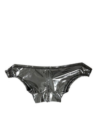 Dolce & Gabbana Silberfarbenes Stretch-Oberteil aus Polyester