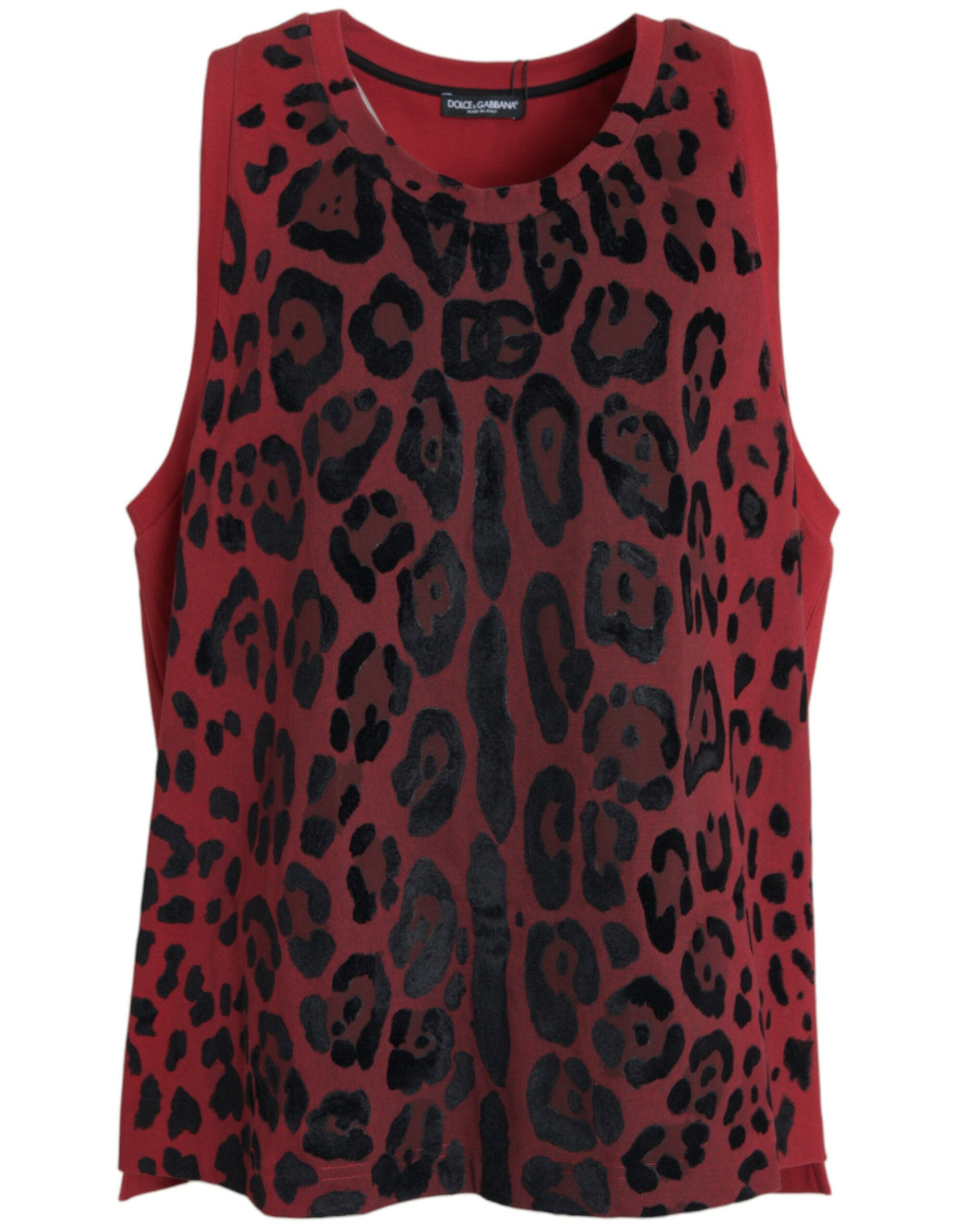 Dolce & Gabbana ärmelloses Tank-Top mit rotem Leopardenmuster