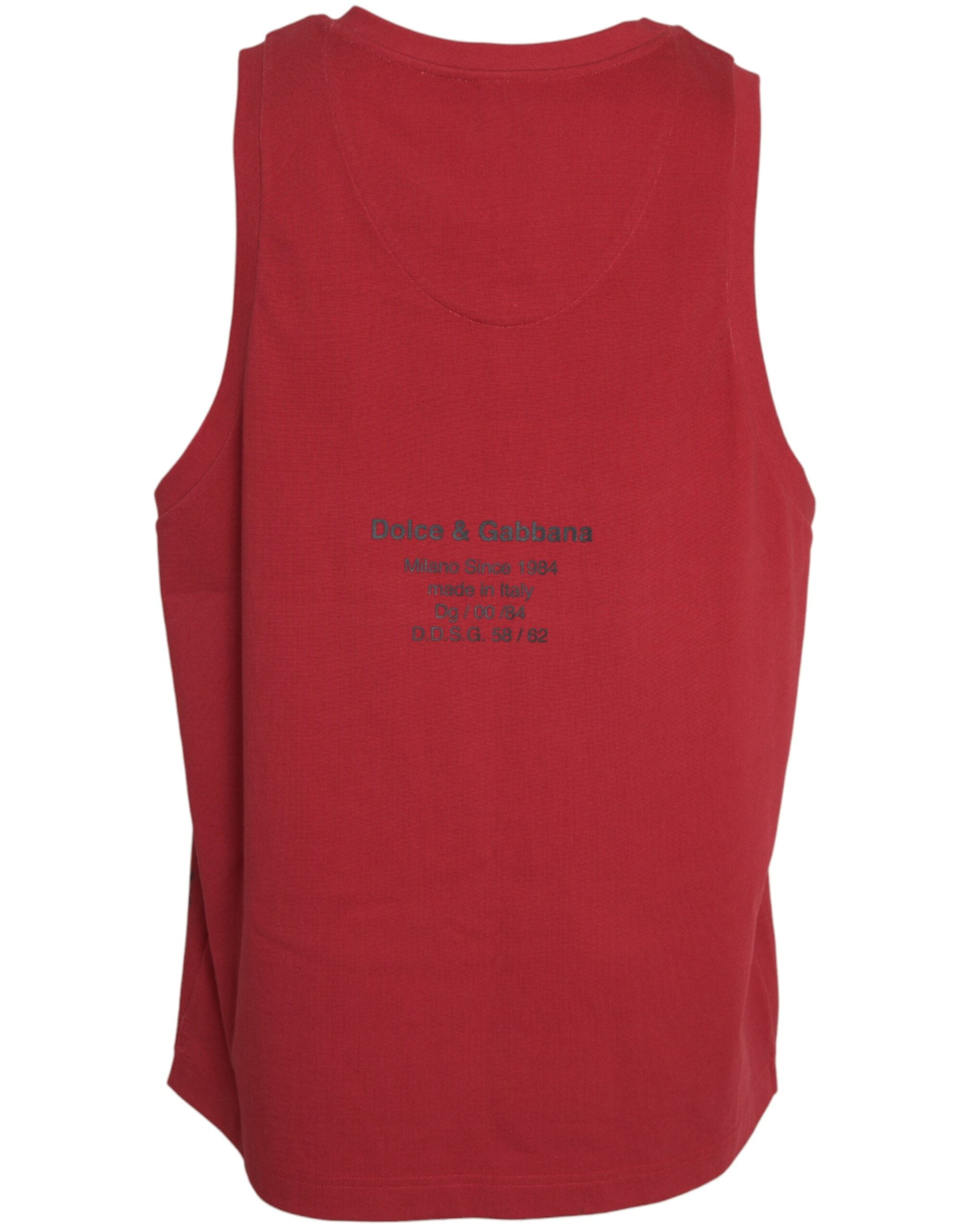 Dolce & Gabbana ärmelloses Tank-Top mit rotem Leopardenmuster