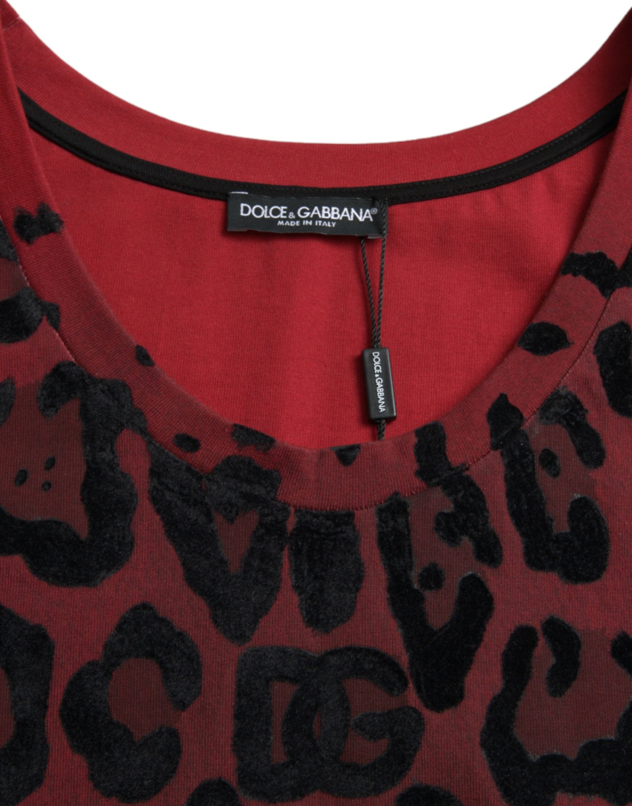 Dolce & Gabbana ärmelloses Tank-Top mit rotem Leopardenmuster