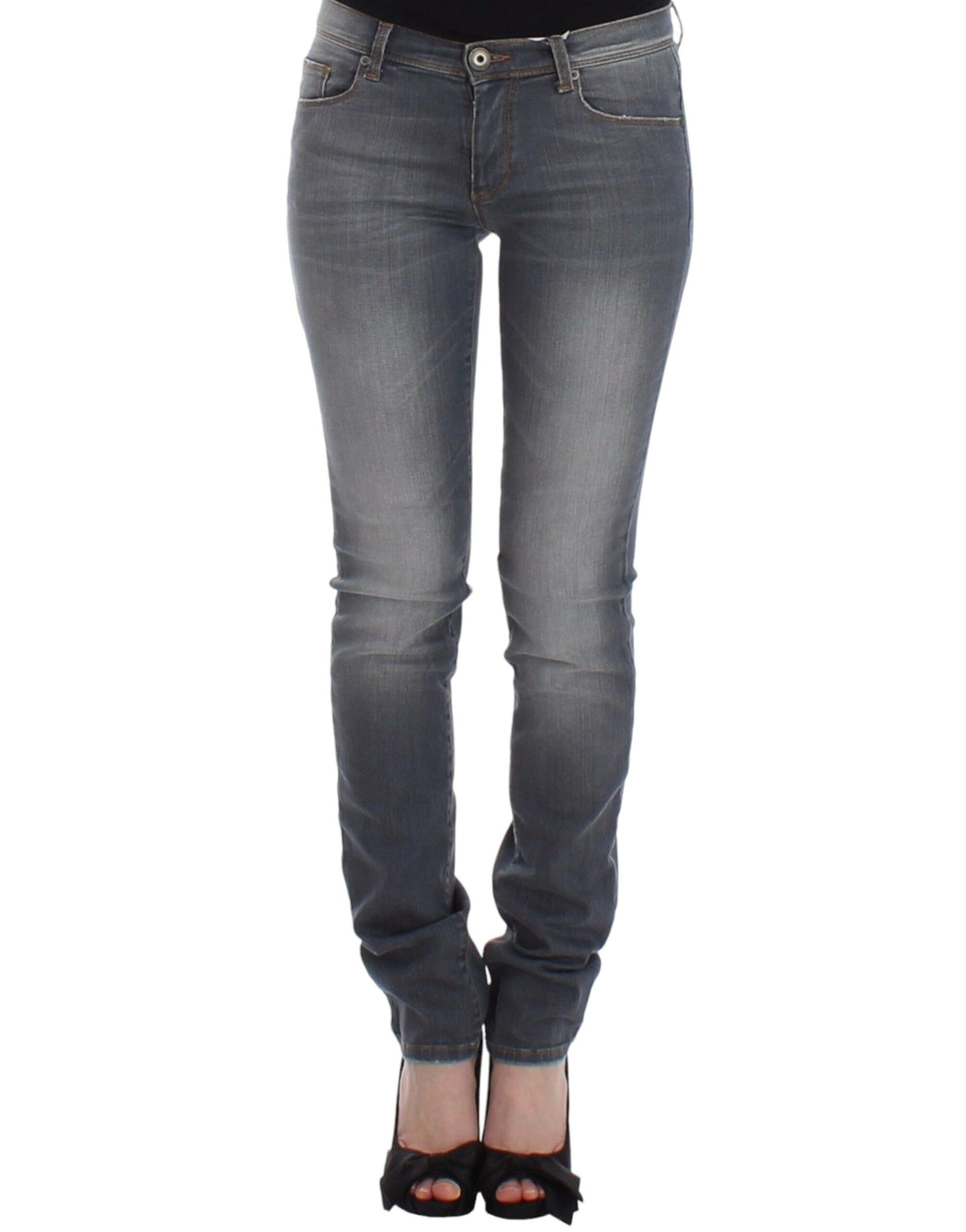 Ermanno Scervino Graue Slim-Jeans Denim Hose Skinny Leg Stretch