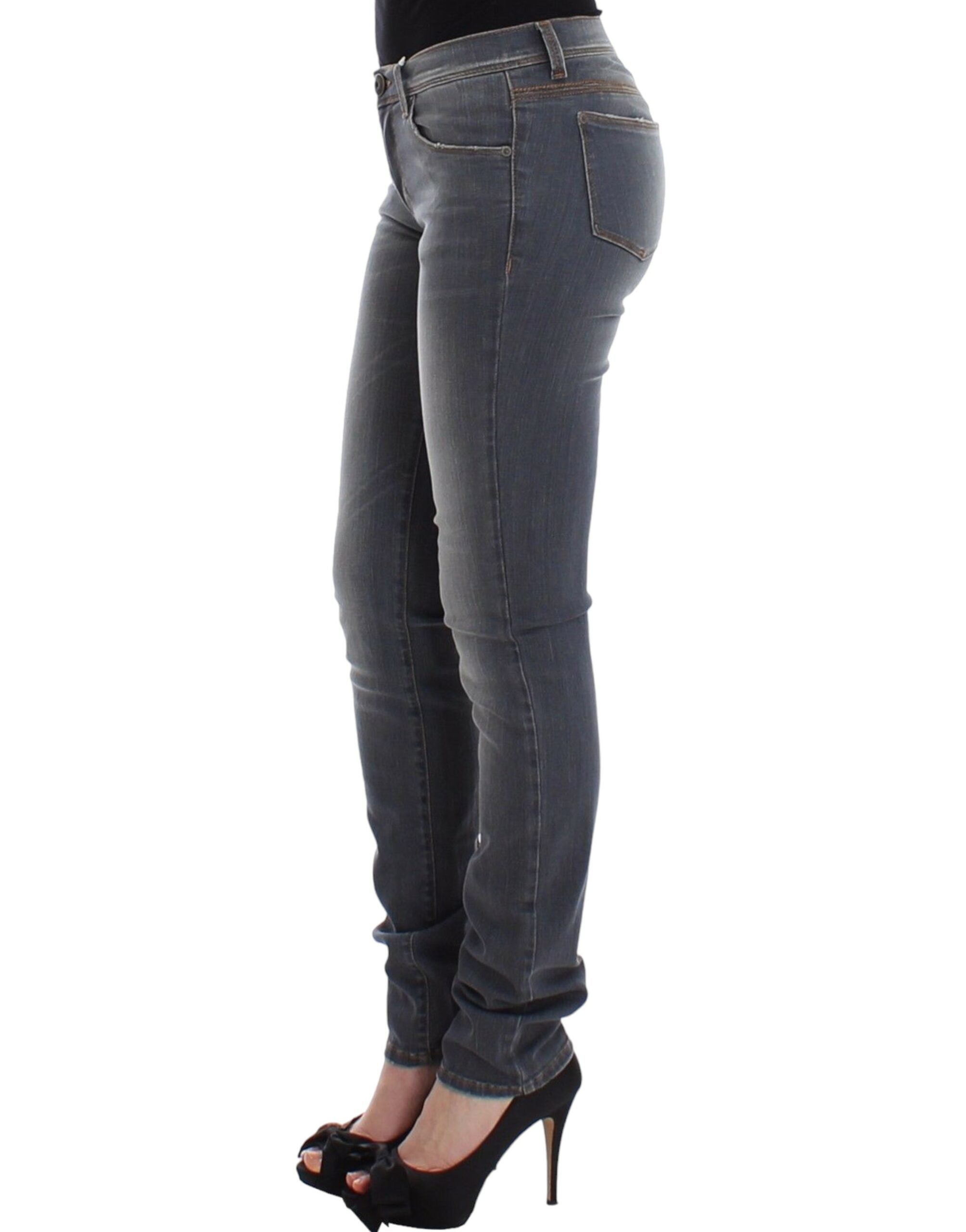 Ermanno Scervino Graue Slim-Jeans Denim Hose Skinny Leg Stretch