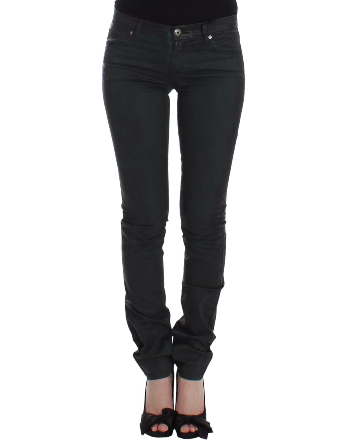 Ermanno Scervino Grüne Slim Jeans Denim Hose Gerades Bein Stretch