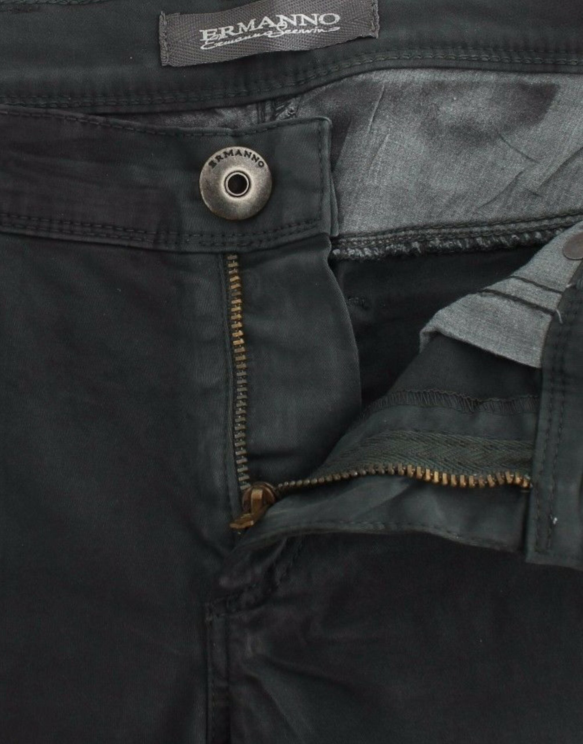 Ermanno Scervino Grüne Slim Jeans Denim Hose Gerades Bein Stretch