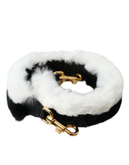 Dolce & Gabbana Zwart-Wit Lapin Bont Accessoire Schouderband