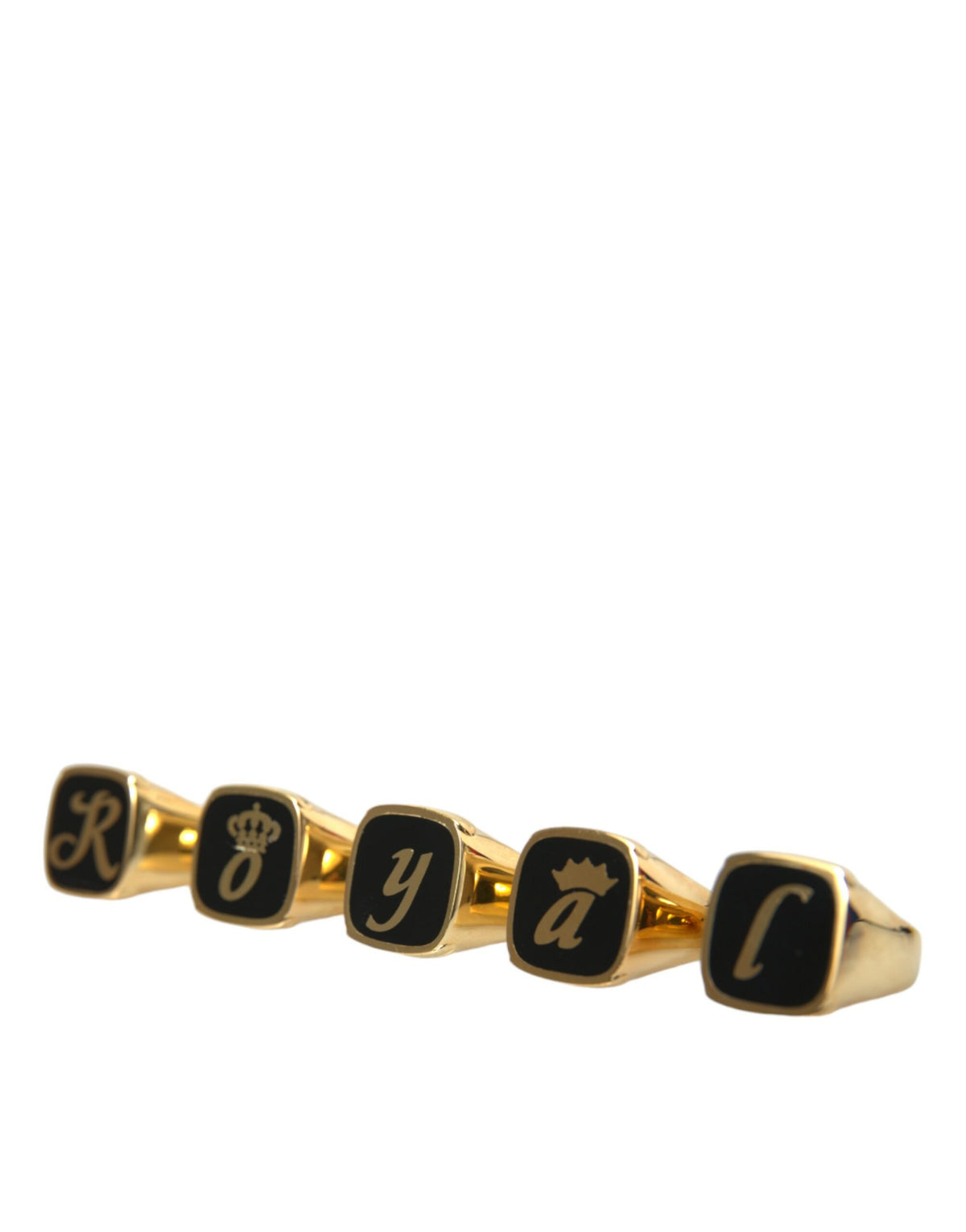 Dolce &amp; Gabbana Goldmessing ROYAL Emaille Set mit 5 Ringen