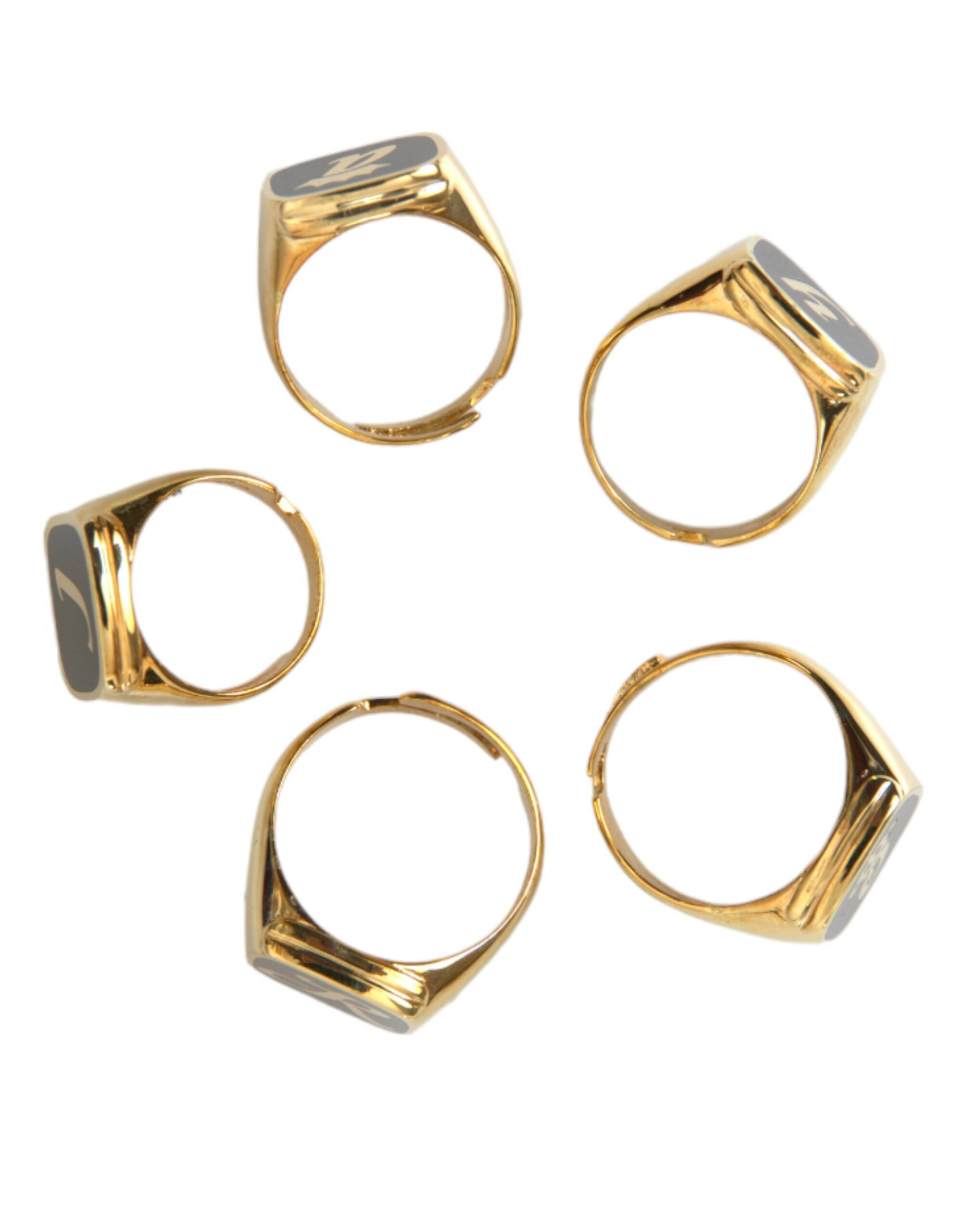 Dolce &amp; Gabbana Goldmessing ROYAL Emaille Set mit 5 Ringen