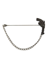 Dolce &amp; Gabbana Messing Kupfer Seide Revolver Pistole Männer Brosche Anstecknadel