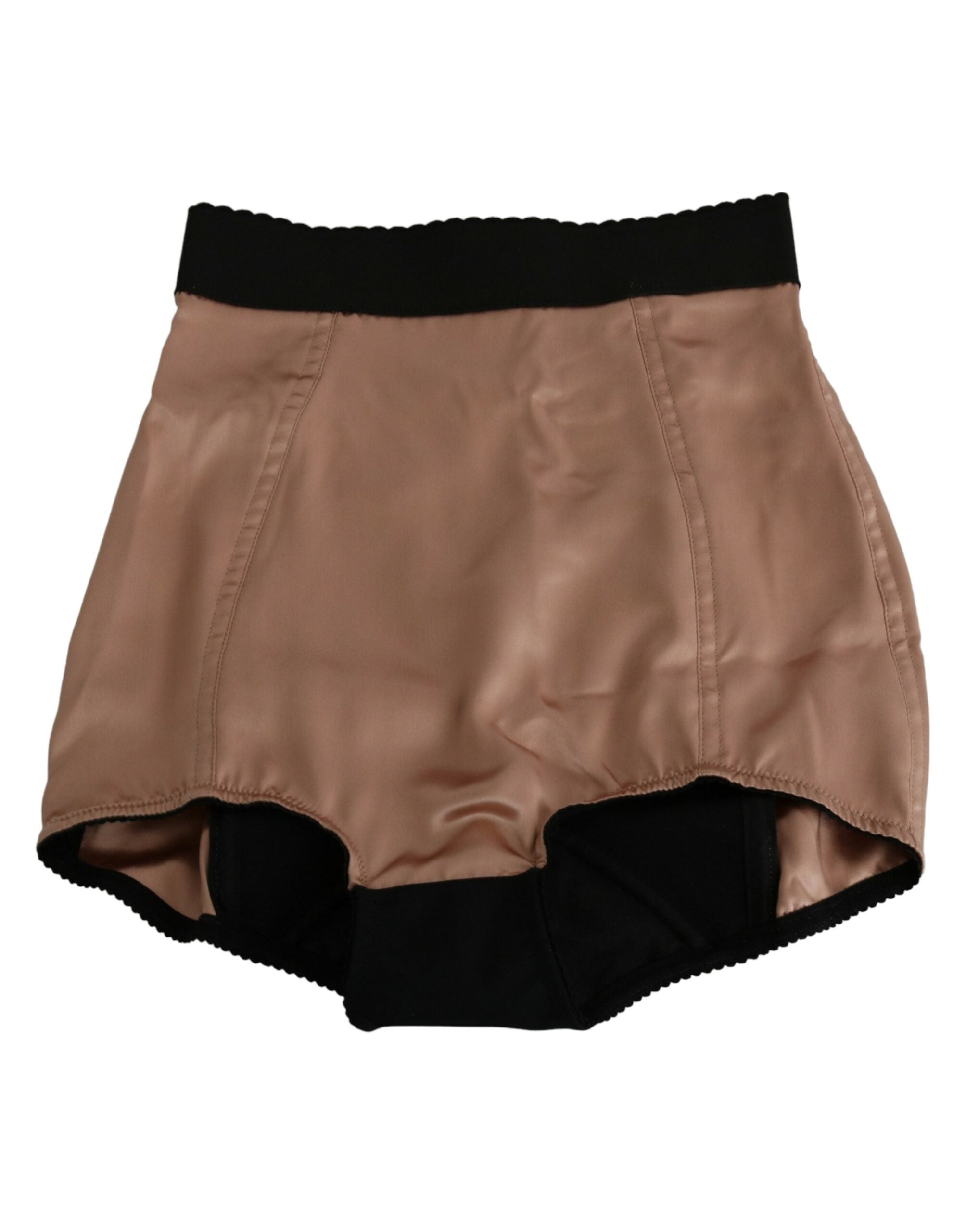 Dolce & Gabbana Beige Seiden-High-Waist-Mini-Hotpants-Shorts