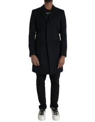 Dolce & Gabbana Zwarte Enkelrijige Trenchcoat Jas