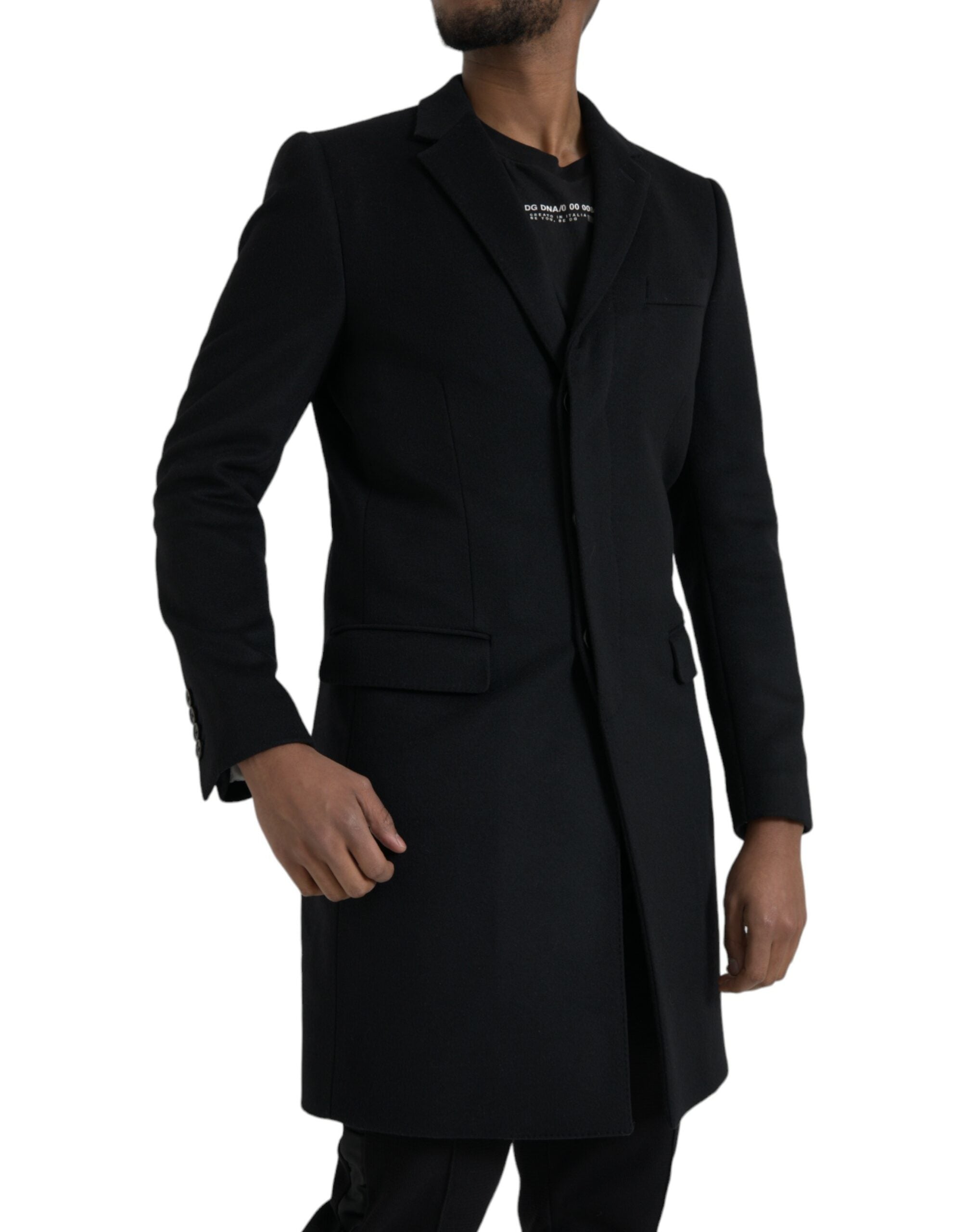 Dolce & Gabbana Zwarte Enkelrijige Trenchcoat Jas