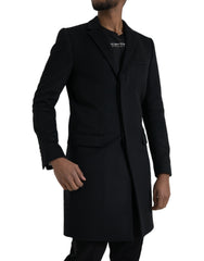 Dolce & Gabbana Zwarte Enkelrijige Trenchcoat Jas