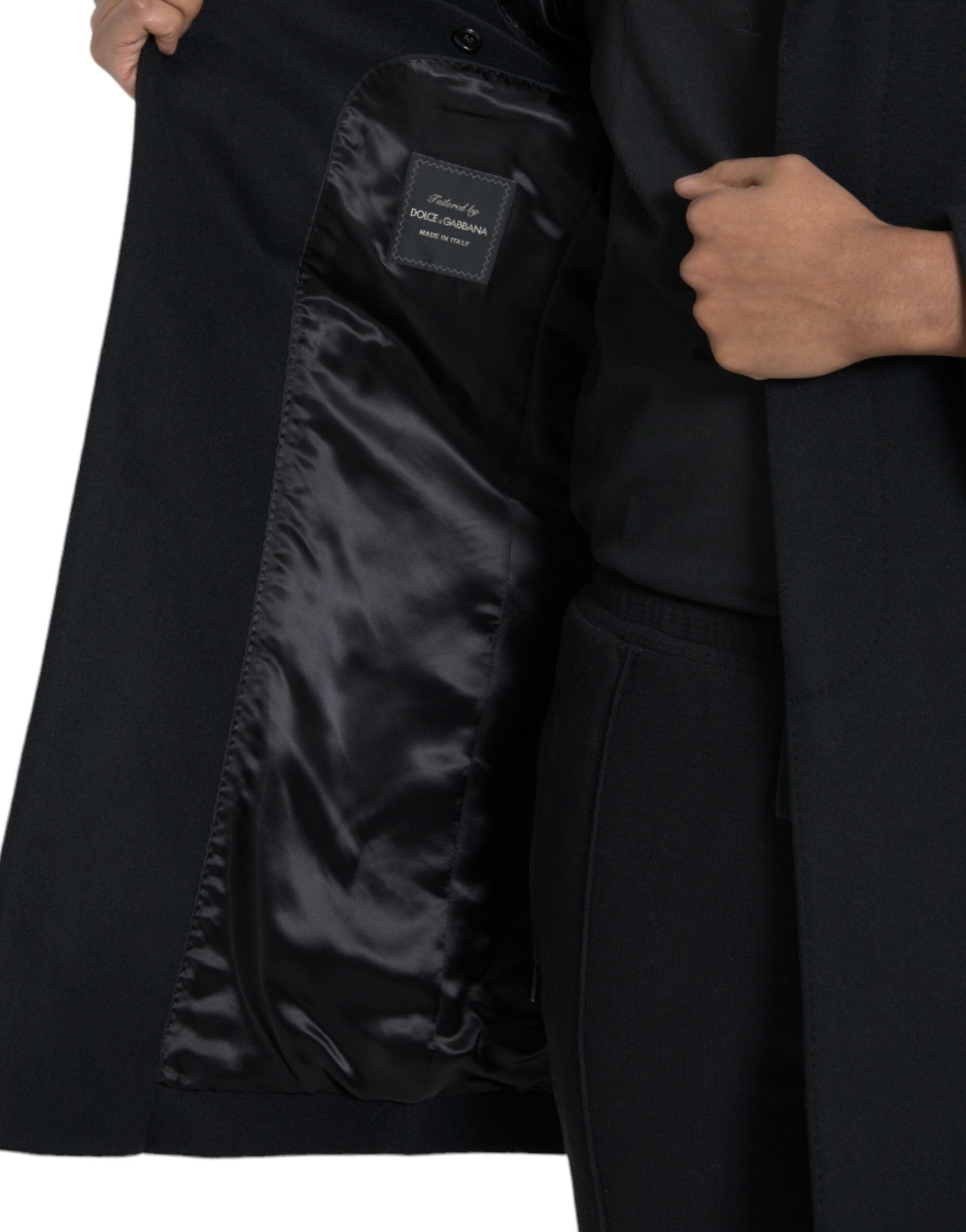 Dolce & Gabbana Zwarte Enkelrijige Trenchcoat Jas