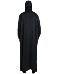 Dolce &amp; Gabbana – Lange Windjacke aus schwarzem Polyester mit Kapuze