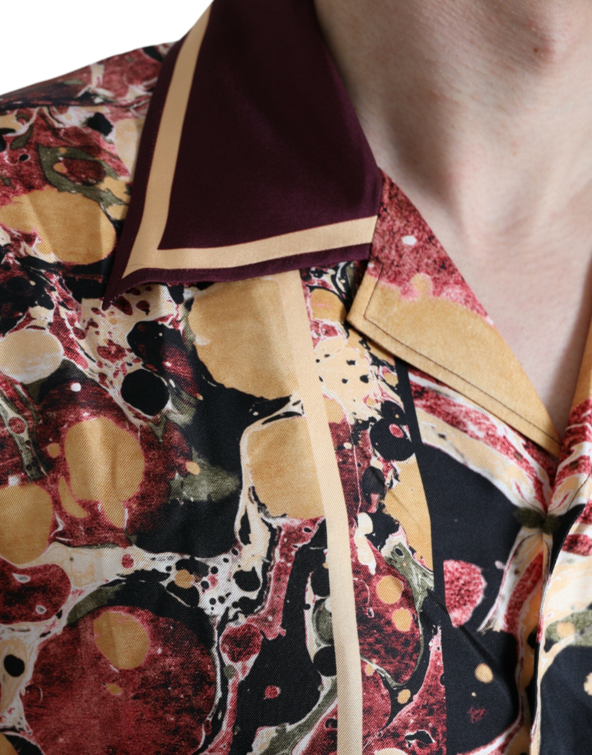 Dolce &amp; Gabbana Mehrfarbiges Button-Down-Seidenhemd
