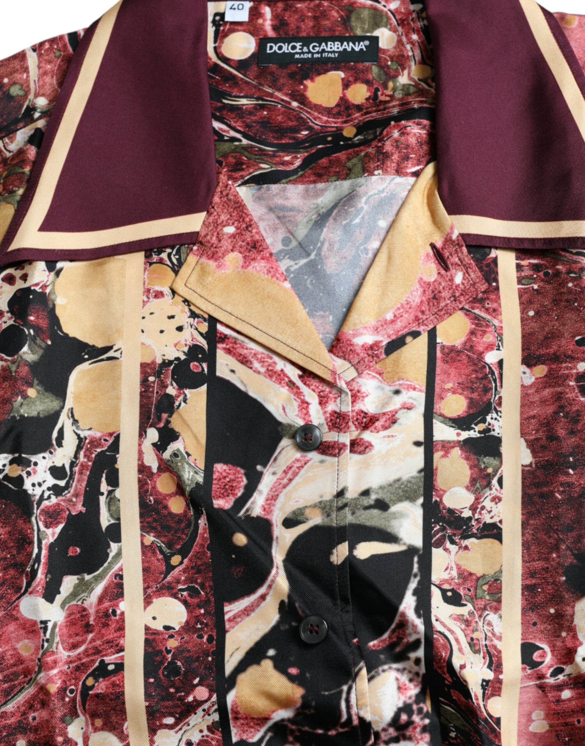 Dolce &amp; Gabbana Mehrfarbiges Button-Down-Seidenhemd