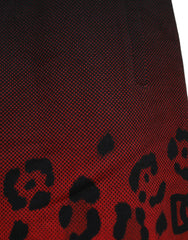Dolce & Gabbana Rode Katoenen Bermudashort met Luipaardprint