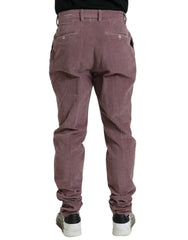 Dolce &amp; Gabbana Lila Cord-Baumwoll-Stretch-Skinny-Hose