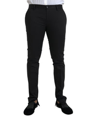Dolce & Gabbana Zwarte Katoenen Stretch Skinny Pantalon